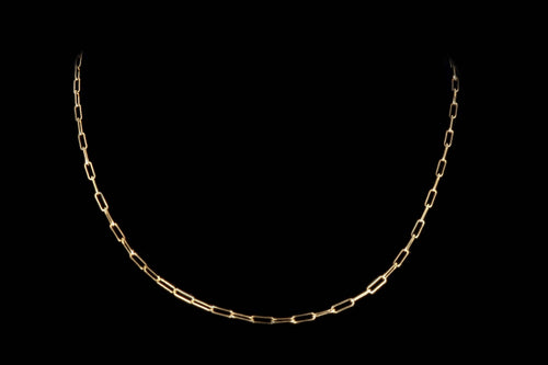 14k Yellow Gold Paper Clip Open Link Necklace - Queen May