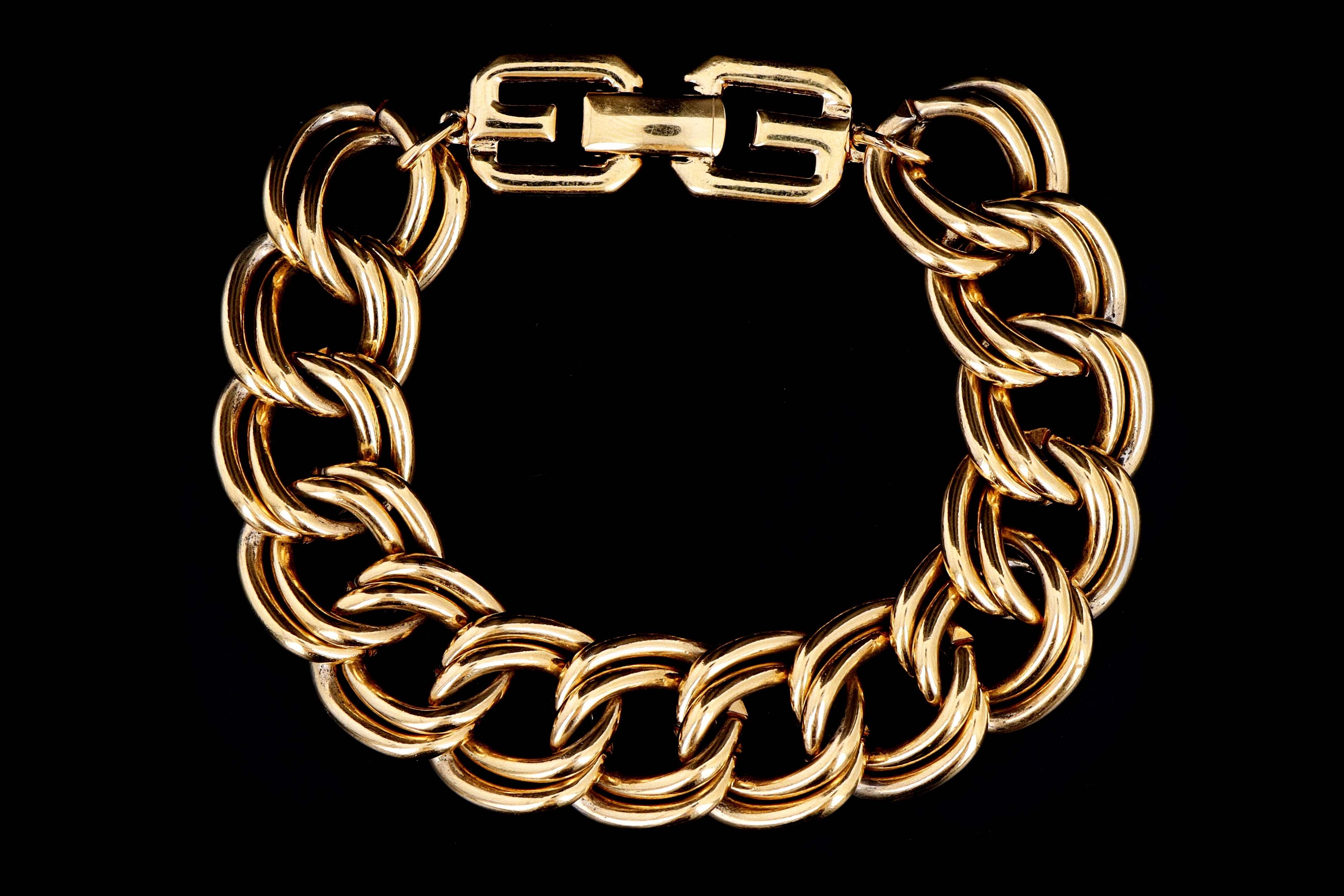 Vintage Givenchy Gold Plated Curb Link Bracelet