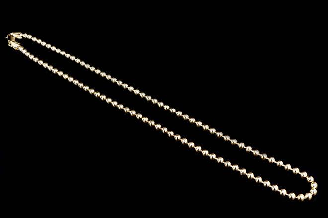 14K Yellow Gold Bead Chain Necklace - Queen May