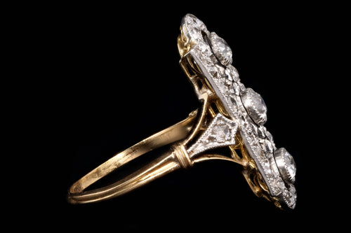 Edwardian 18K Yellow Gold & Platinum 1 Carat Old European Cut Diamond Ring - Queen May