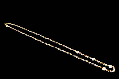 Modern 14K Yellow Gold 1.8 Carat Diamond By The Yard Necklace - Queen May