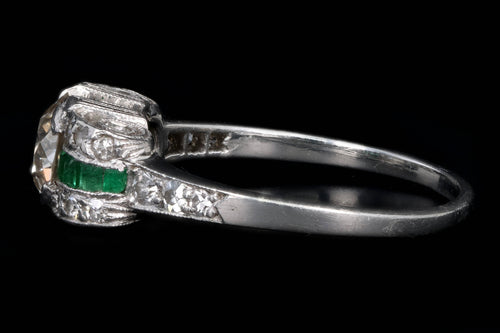 Art Deco Platinum .75 Carat Old European Cut Diamond Engagement Ring - Queen May