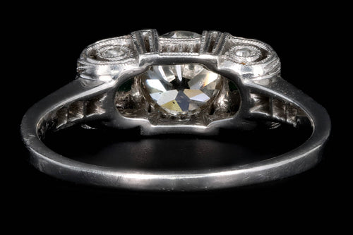 Art Deco Platinum .75 Carat Old European Cut Diamond Engagement Ring - Queen May