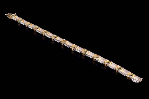 Modern 14K Gold Aquamarine & Diamond Bracelet - Queen May