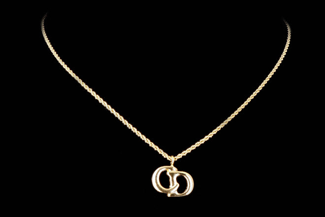 Vintage Dior Logo Pendant Necklace - Queen May
