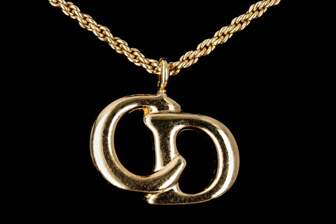 Vintage Dior Logo Pendant Necklace - Queen May