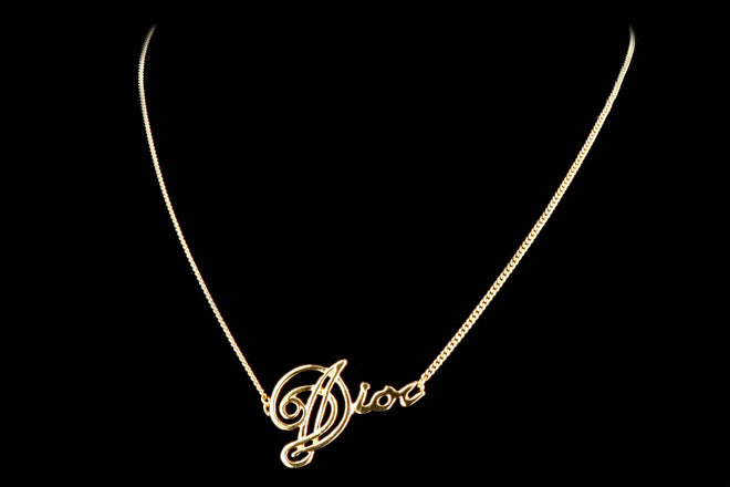 Vintage Dior Logo Pendant Necklace - Queen May