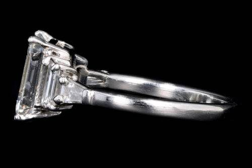 Modern Platinum 2.03 Carat Emerald Cut Diamond Engagement Ring GIA Certified - Queen May