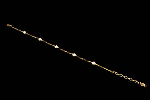 New 14K Yellow Gold .50 Carat Diamond By The Yard Bracelet - Queen May