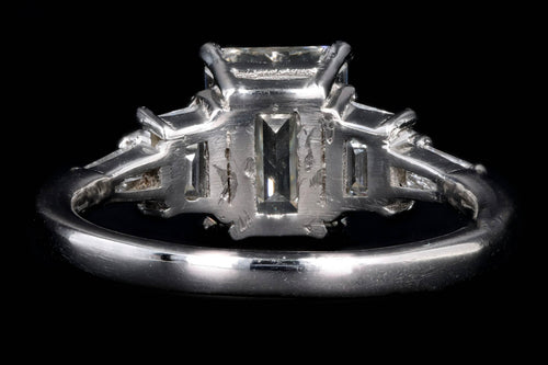 Modern Platinum 2.03 Carat Emerald Cut Diamond Engagement Ring GIA Certified - Queen May