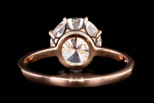 New Vintage Inspired 18K Rose Gold 2.30 Carat Round Brilliant Diamond Engagement Ring GIA Certified - Queen May