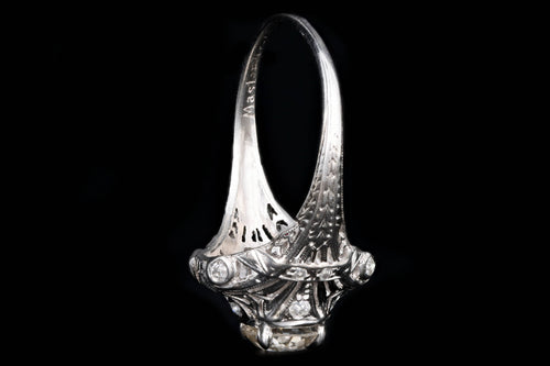 Art Deco Platinum 1.31 Carat Old European Diamond Ring - Queen May