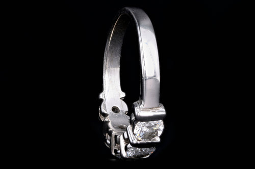 Modern 14K White Gold 1.25 Carat Round Brilliant Diamond 5 Stone Anniversary Band - Queen May
