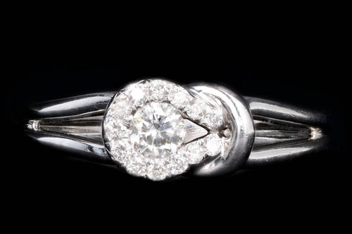 Modern 14K White Gold .15 Carat Round Brilliant Diamond Ring - Queen May