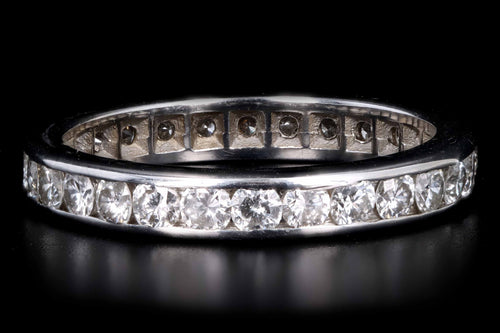 14K White Gold 1.5 Carat Diamond Eternity Band Ring Size 5.5 - Queen May