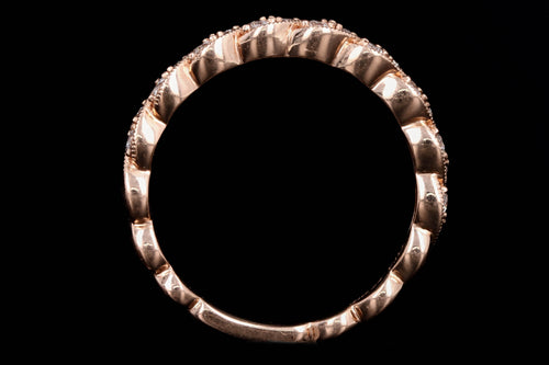 New 14K Rose Gold .24 Carat Round Brilliant Diamond Half Eternity Band - Queen May