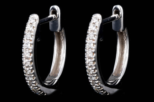 New 14K Gold Diamond Huggie Earrings - Queen May