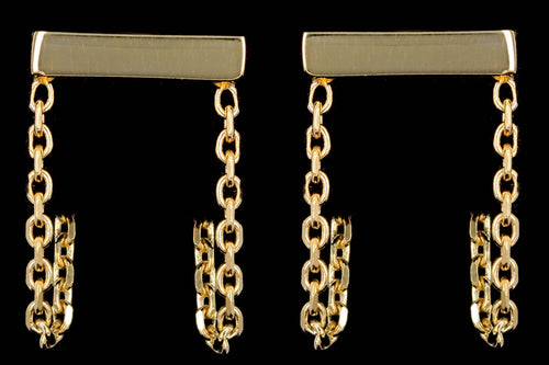 New 14K Yellow Gold Chain Huggie Earrings - Queen May