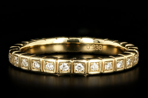 New 14K Yellow Gold .24 Carat Round Brilliant Diamond Band - Queen May