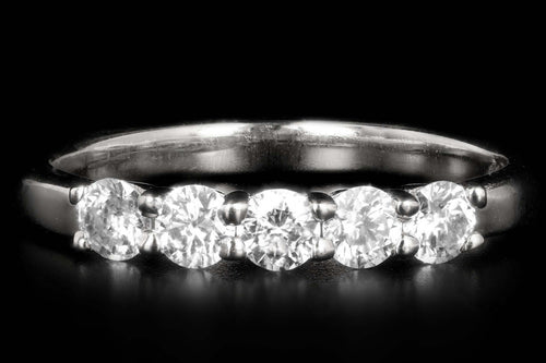 New Platinum .59 Carat Total Weight Diamond Five Stone Band - Queen May