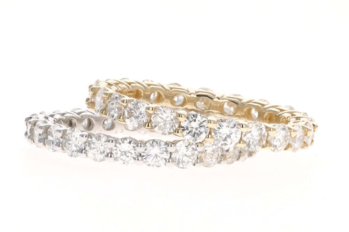 14K Yellow Gold or Platinum 1.72 Carat Round Brilliant Diamond Eternity Band - Queen May