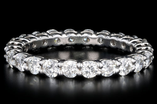New 14K White Gold 1.69 Carat Round Brilliant Diamond Eternity Band - Queen May