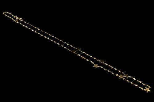 New 14K Yellow Gold Star Station Necklace - Queen May