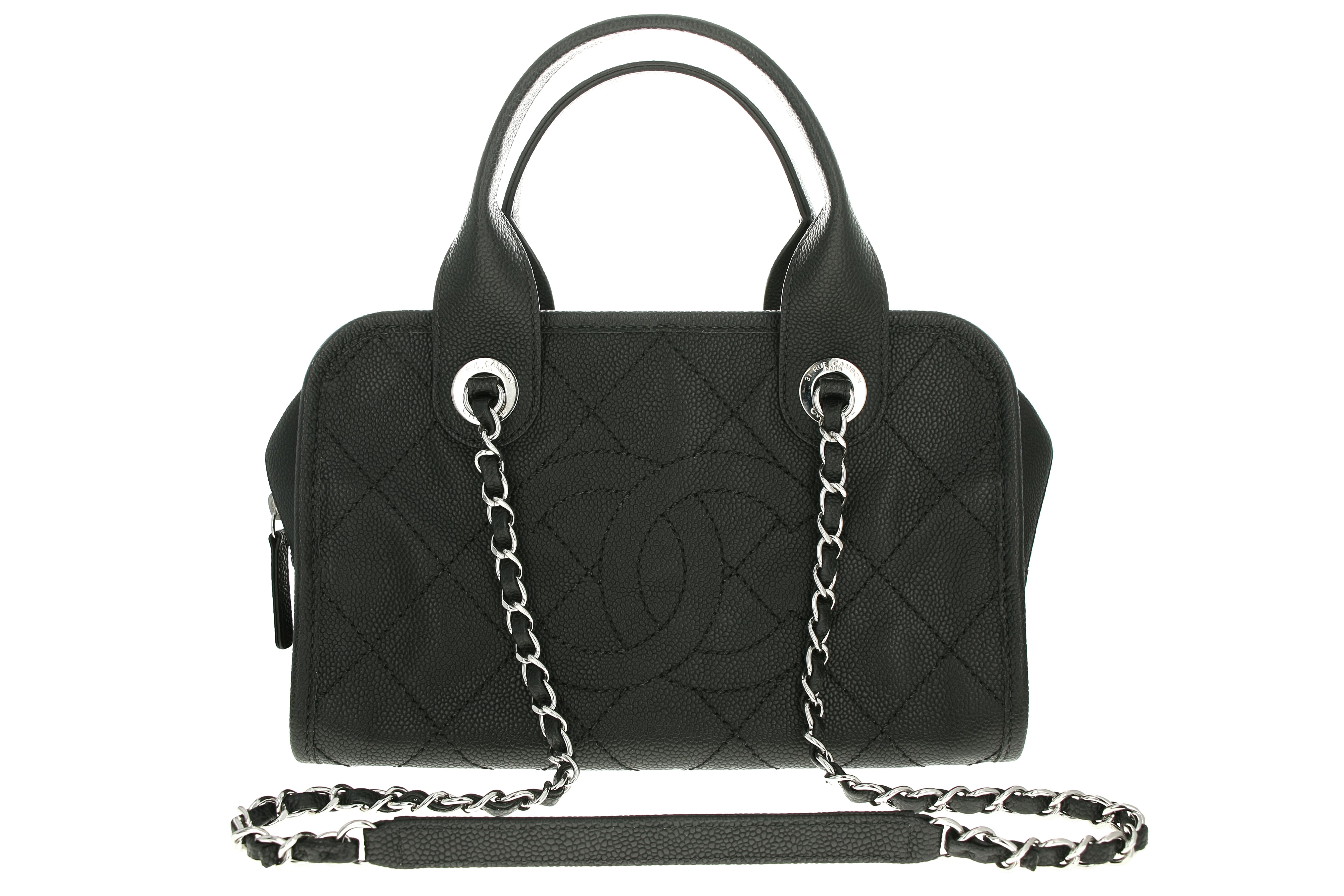 Chanel Black/White Canvas Deauville Large Shopping Tote Bag