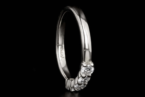 New Platinum .59 Carat Total Weight Diamond Five Stone Band - Queen May
