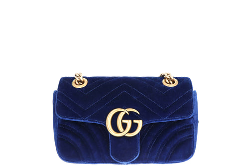 Gucci Mini Matelasse GG Velvet Shoulder Bag - Queen May