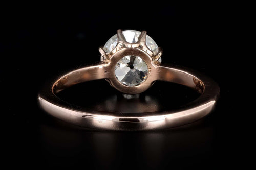 Victorian 14K Rose Gold 1.43 Carat Old European Cut Diamond Engagement Ring GIA Certified - Queen May
