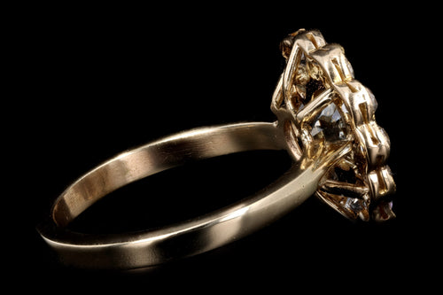 Edwardian Conversion 14K Yellow Gold 1.11 Carat Old European Cut Diamond Halo Ring GIA Certified - Queen May