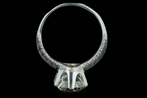 Art Deco Platinum 2.86 Carat Old European Cut Diamond Engagement Ring GIA Certified - Queen May