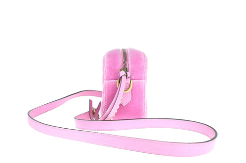 Gucci GG Marmont Shoulder Bag Mini Velvet Crystal Pink - Queen May