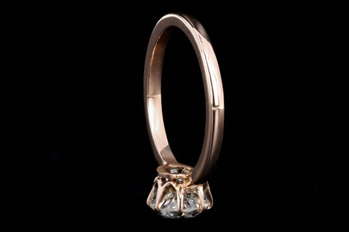 Victorian 14K Rose Gold 1.43 Carat Old European Cut Diamond Engagement Ring GIA Certified - Queen May