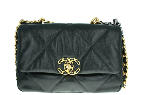 Chanel Lambskin Quilted Medium 19 Flap Black - Queen May