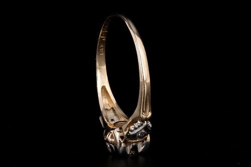 Art Deco 14K Gold .17 Carat Old European Cut Diamond Engagement Ring - Queen May