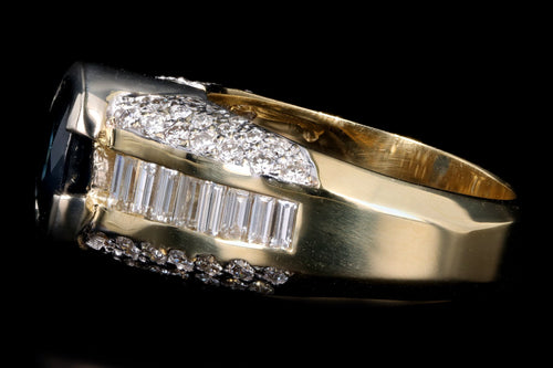 Modern 14K Yellow Gold 1.58 Carat Sapphire & Diamond Ring - Queen May