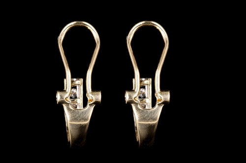 Modern 14K Yellow Gold .20 Carat Total Weight Diamond Hoop Earrings - Queen May
