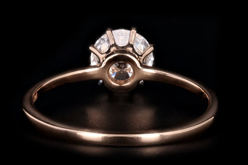 Vintage Inspired 18K Rose Gold .91 Carat Round Brilliant Diamond Engagement Ring GIA Certified - Queen May