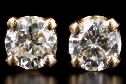 Modern 14K Yellow Gold .20 Carat Total Weight Diamond Stud Earrings - Queen May