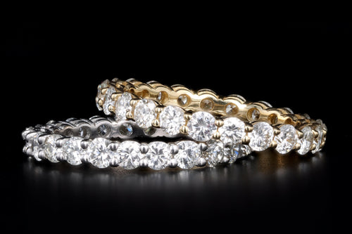 14K Yellow Gold or Platinum 1.72 Carat Round Brilliant Diamond Eternity Band - Queen May