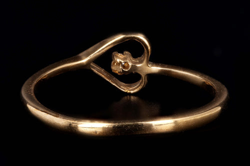 Modern 10K Yellow Gold Heart & Diamond Ring - Queen May