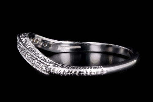 14K White Gold Half Eternity Curved Diamond Band Ring Jacket - Queen May