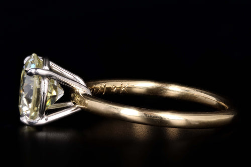 New Handmade Platinum & 18K Yellow Gold 2.34 Carat Old European Cut Diamond Engagement Ring - Queen May