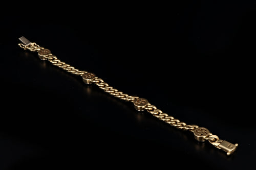 Modern 14K Yellow & White Gold .70 Carats Round Brilliant Cut Diamond Curb Link Bracelet - Queen May