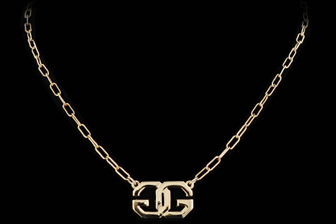 Vintage Givenchy Gold Plated GG Choker Necklace - Queen May
