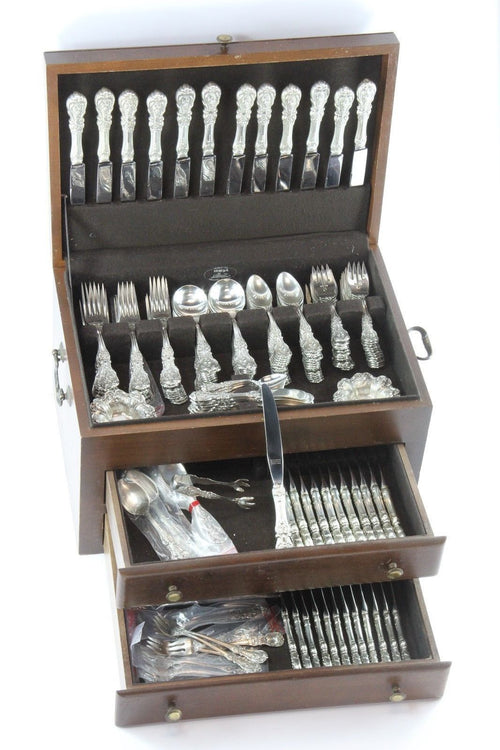 Reed & Barton 181 Piece Set Francis I Pattern Sterling Silverware Set Serves 24 - Queen May