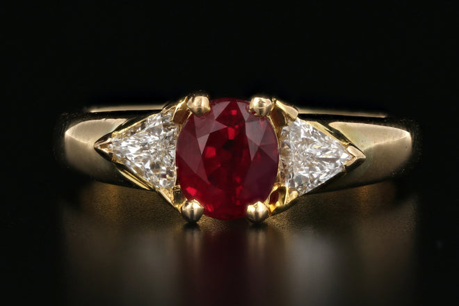 18K Yellow Gold 1.2 Carat Burma Ruby AGL Certified - Queen May