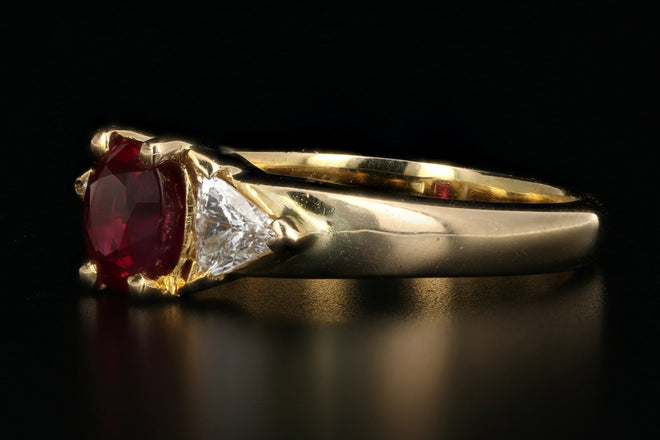 18K Yellow Gold 1.2 Carat Burma Ruby AGL Certified - Queen May